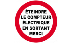 éteindre le compteur électrique en sortant (10cm) - Sticker/autocollant