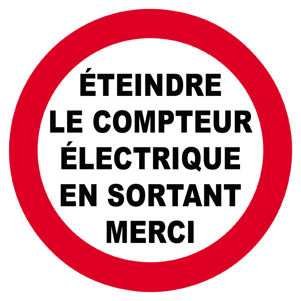éteindre le compteur électrique en sortant (20cm) - Sticker/autocollant