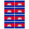 Drapeau Cambodge (8 fois 9.5x6.3cm) - Sticker/autocollant