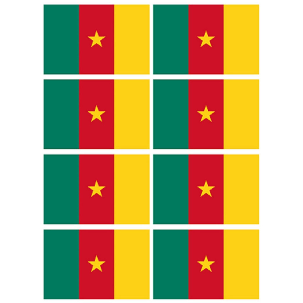 Drapeau Cameroun (8 fois 9.5x6.3cm) - Sticker/autocollant