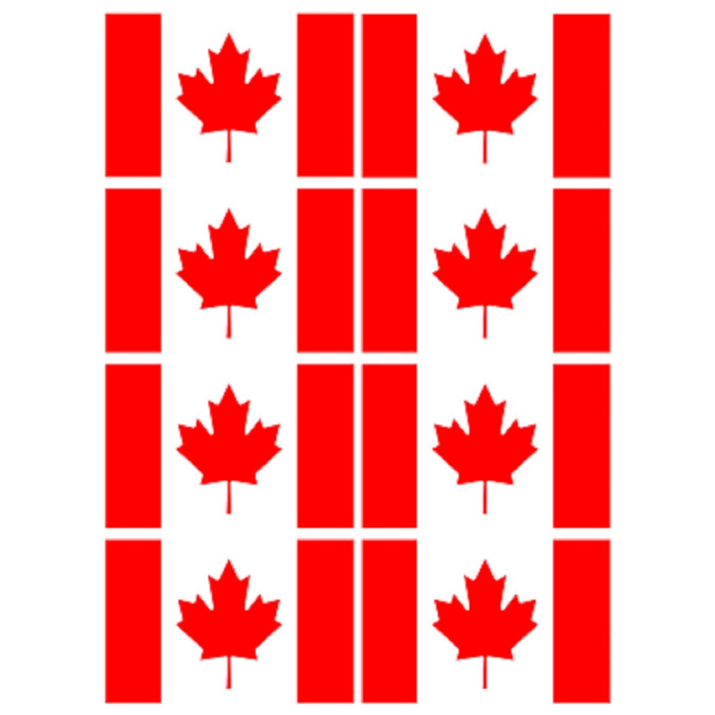 Drapeau Canada (8 fois 9.5x6.3cm) - Sticker/autocollant