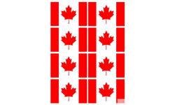 Drapeau Canada (8 fois 9.5x6.3cm) - Sticker/autocollant