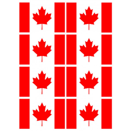 Drapeau Canada (8 fois 9.5x6.3cm) - Sticker/autocollant
