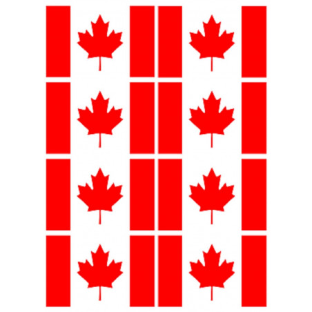 Drapeau Canada (8 fois 9.5x6.3cm) - Sticker/autocollant