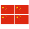 Drapeau Chine (4 fois 9.5x6.3cm) - Sticker/autocollant