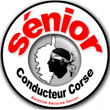 conducteur Sénior ile Corse (15x15cm) - Sticker/autocollant