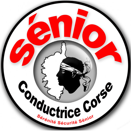 Conductrice Sénior ile Corse (15x15cm) - Sticker/autocollant