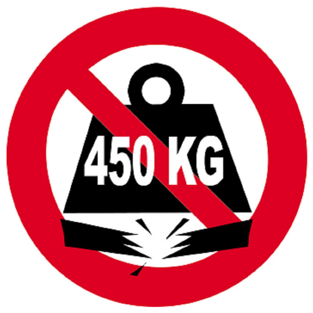 Charge maximale 450 kilos - 15cm - Sticker/autocollant