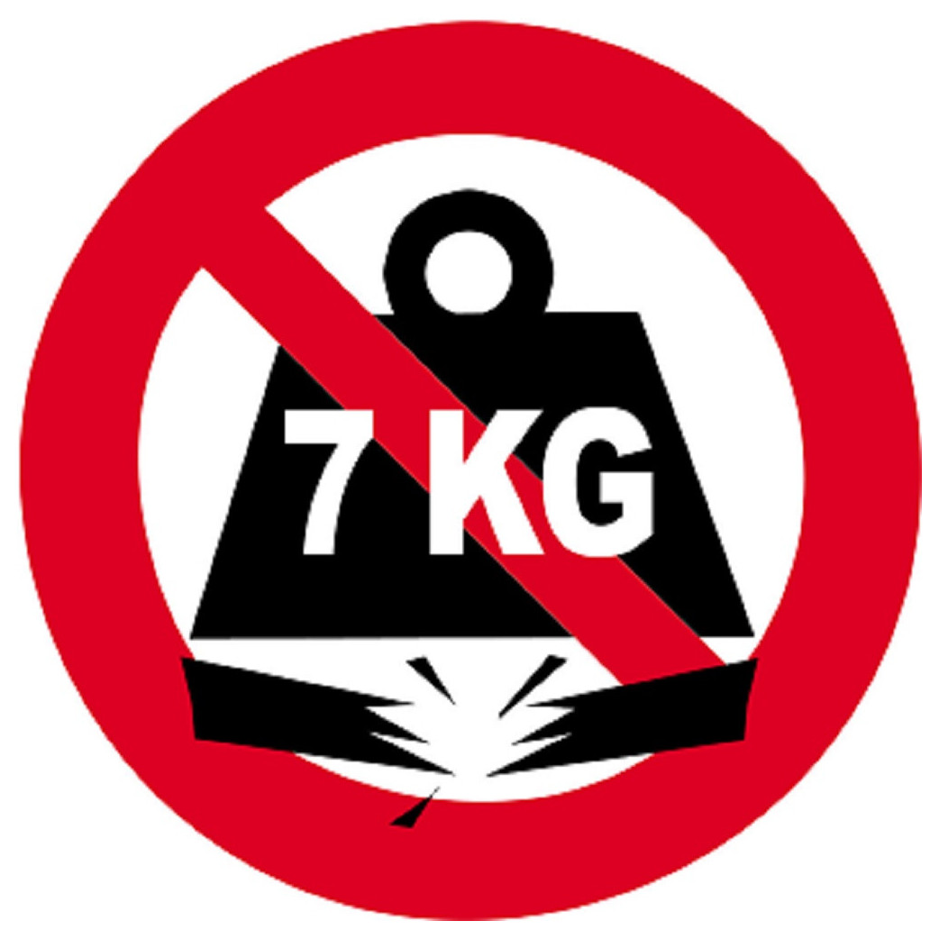 Charge maximale 7 KG - 5cm - Sticker/autocollant