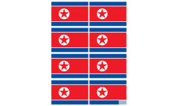 Drapeau Corée du Nord - 8 stickers (9.5x6.3cm) - Sticker/autocollant