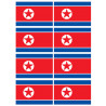 Drapeau Corée du Nord - 8 stickers (9.5x6.3cm) - Sticker/autocollant