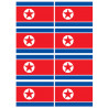 Drapeau Corée du Nord (8 fois 9.5x6.3cm) - Sticker/autocollant