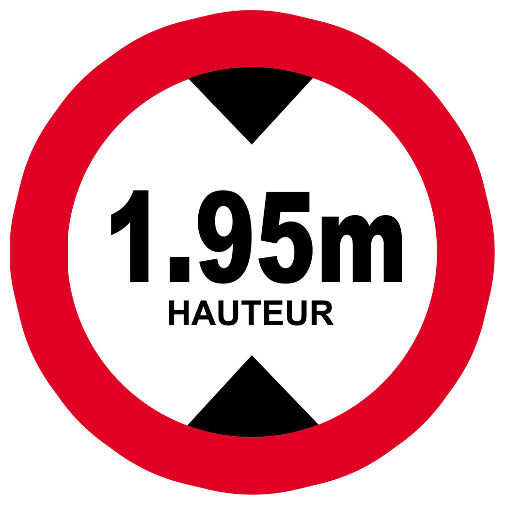 hauteur de passage maximum (1.95m - 15cm) - Sticker/autocollant