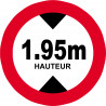 hauteur de passage maximum (1.95m - 5cm) - Sticker/autocollant