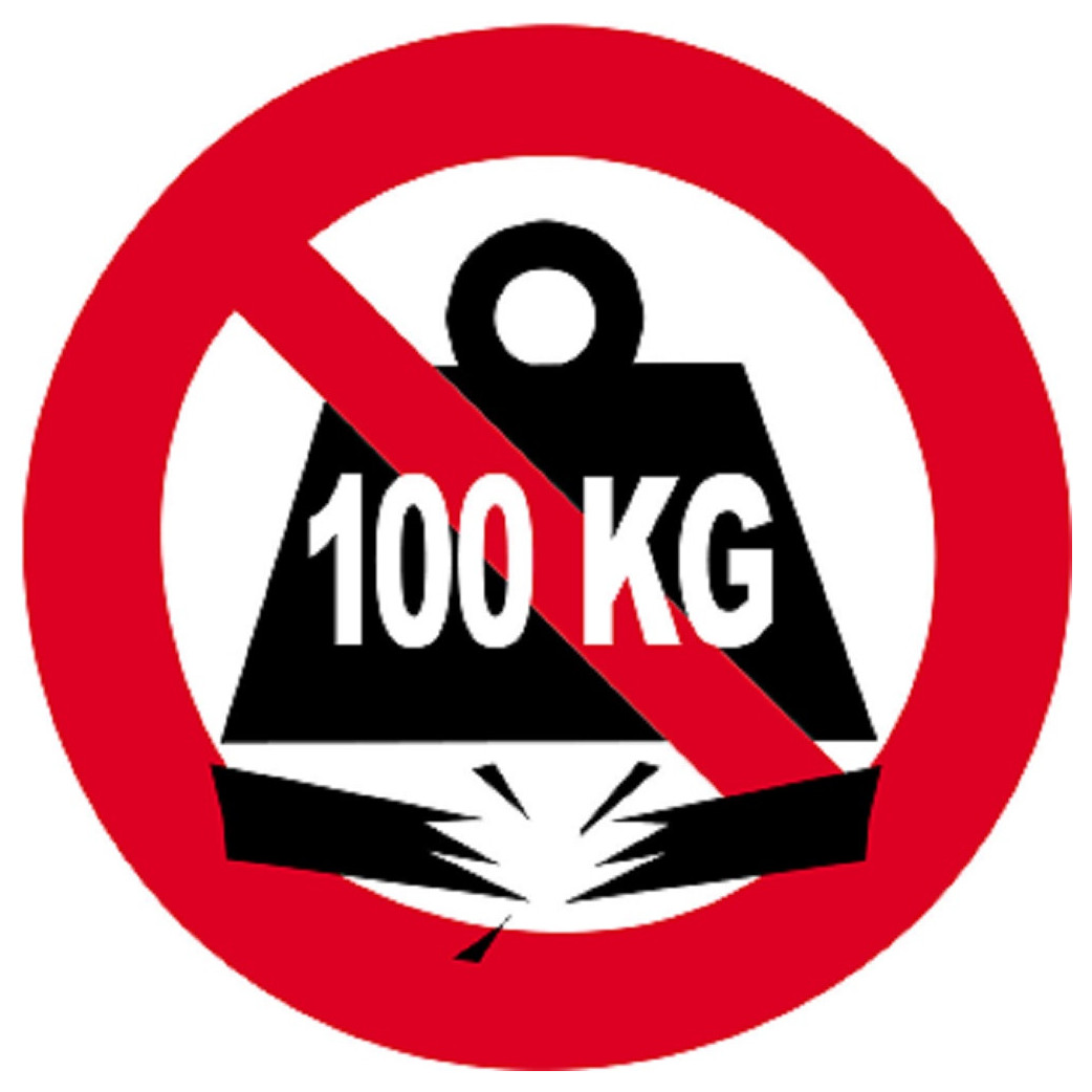 Charge maximale 100 KG - 5cm - Sticker/autocollant