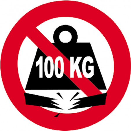 Charge maximale 100 KG - 5cm - Sticker/autocollant