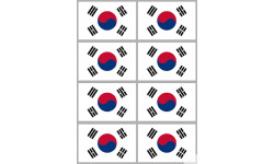 Drapeau Corée du Sud - (8 stickers 9.5x6.3cm) - Sticker/autocollant