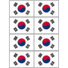 Drapeau Corée du Sud - (8 stickers 9.5x6.3cm) - Sticker/autocollant