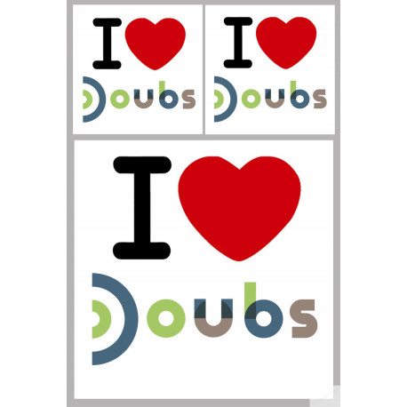 Doubs (1fois 10cm / 2 fois 5cm) - Sticker/autocollant Doubs (1fois 10cm / 2 fois 5cm) - Sticker/autocollant
