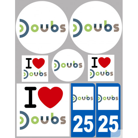 Doubs (8 autocollants variés) - Sticker/autocollant