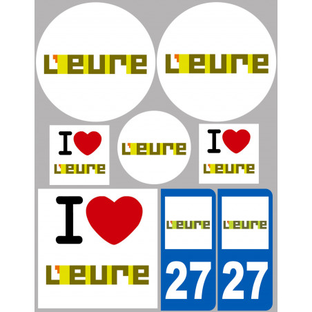 Eure (8 autocollants variés) - Sticker/autocollant