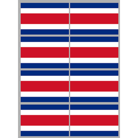 Drapeau Costa Rica (8 fois 9.5x6.3cm) - Sticker/autocollant