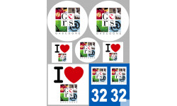 Département 32 le Gers (8 autocollants variés) - Sticker/autocollant