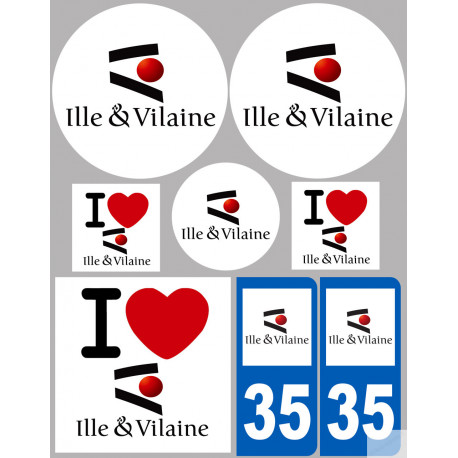 Ille et Vilaine (8 autocollants variés) - Sticker/autocollant