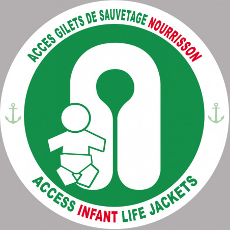 ACCES GILETS DE SAUVETAGE NOURRISSON (5cm) - Sticker/autocollant