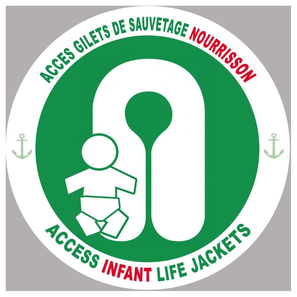 ACCES GILETS DE SAUVETAGE NOURRISSON (10cm) - Sticker/autocollant
