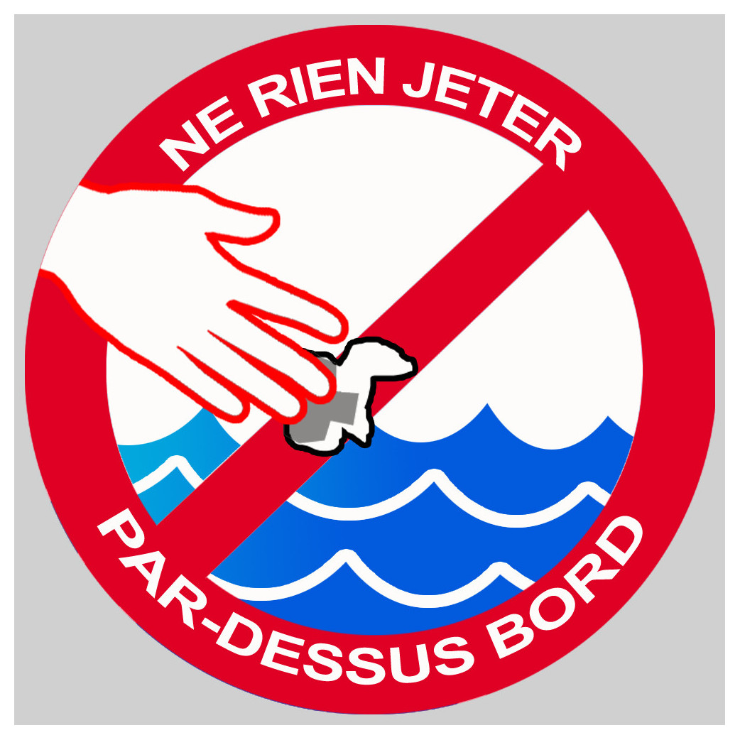 Ne rien jeter par-dessus bord (20X20cm) - Sticker/autocollant