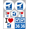 Indre (8 autocollants variés) - Sticker/autocollant