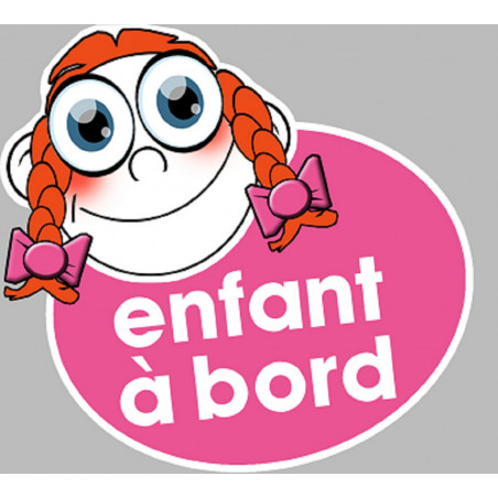 enfant à bord fille - 10x9cm - Sticker/autocollant