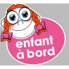 enfant à bord fille - 10x9cm - Sticker/autocollant