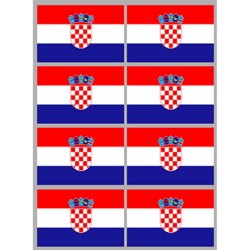 Drapeau Croatie (8 fois 9.5x6.3cm) - Sticker/autocollant