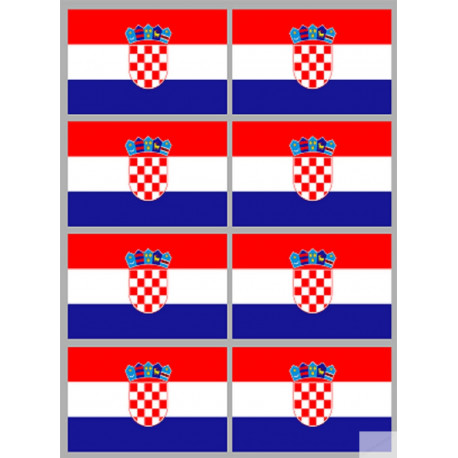 Drapeau Croatie (8 fois 9.5x6.3cm) - Sticker/autocollant