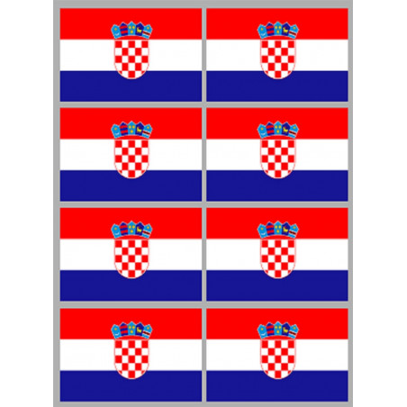 Drapeau Croatie (8 fois 9.5x6.3cm) - Sticker/autocollant