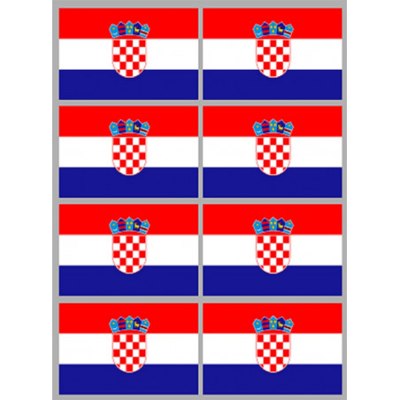 Drapeau Croatie (8 fois 9.5x6.3cm) - Sticker/autocollant