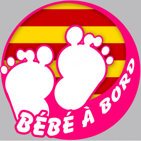 bébé à bord Catalanne - 10cm - Sticker/autocollant