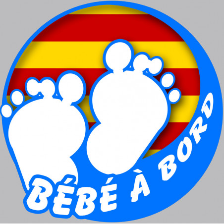 bébé à bord Catalan (10x10cm) - Sticker/autocollant