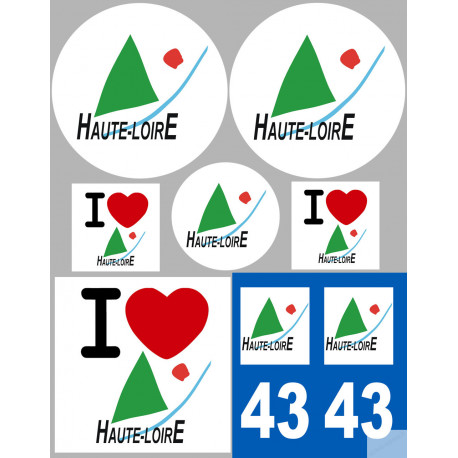 Haute Loire (8 autocollants variés) - Sticker/autocollant