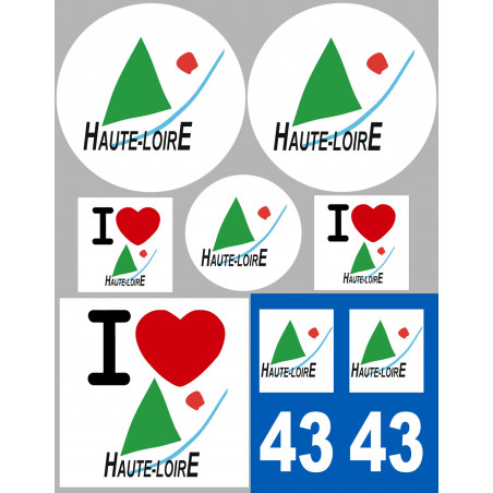 Haute Loire (8 autocollants variés) - Sticker/autocollant