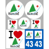 Département 43 la Haute Loire (8 autocollants variés) - Sticker/autocollant