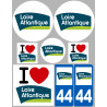 Département 44 la Loire Atlantique (8 autocollants variés) - Sticker/autocollant