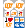 Département 46 le Lot (8 autocollants variés) - Sticker/autocollant