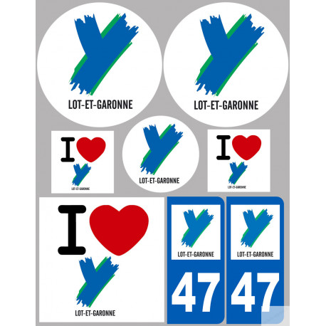 Lot et Garonne (8 autocollants variés) - Sticker/autocollant