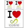 Département 48 la Lozère (1fois 10cm / 2 fois 5cm) - Sticker/autocollant