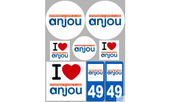 Anjou (8 autocollants variés) - Sticker/autocollant