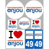 Département 49 l'Anjou (8 autocollants variés) - Sticker/autocollant