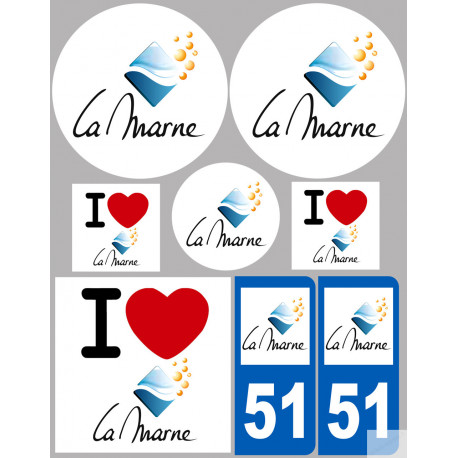 Marne (8 autocollants variés) - Sticker/autocollant